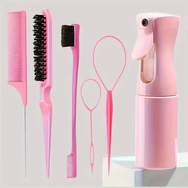 Set de peluquería 6 en 1 - color rosa